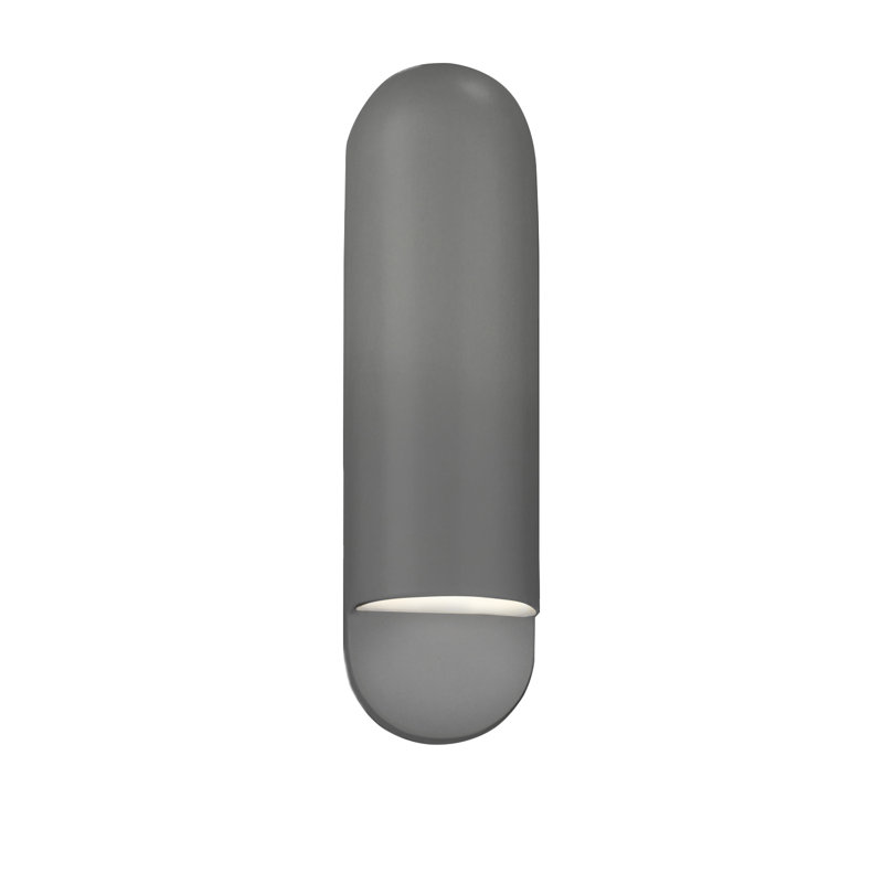 Plafonnier encastré d'extérieur câblé Bharath, Gris brillant, H 20 po x l 5 po x P 4 po