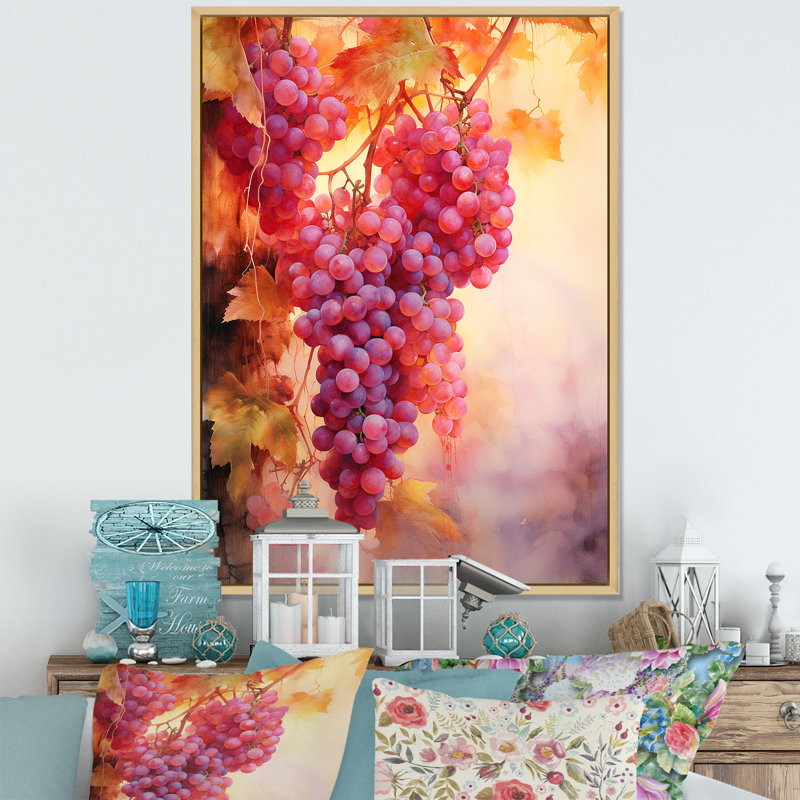 Vineyard Veil I - Imprimé, Cadre naturel flottant, H 40 po x l 30 po