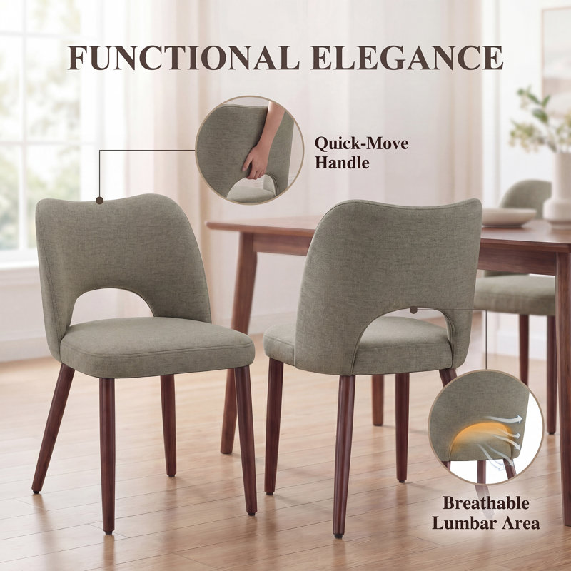 46.5 cm H Fabric Side Chair, Coffee