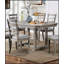 Ensemble de salle à manger 7 pièces de style rustique avec table de finition grise et chaises d'appoint en tissu pour des réunions de famille douillettes
