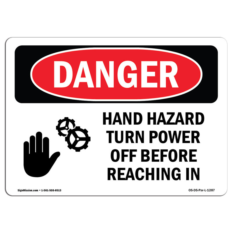 Danger Sign, 12" H x 18" W x 0.1" D
