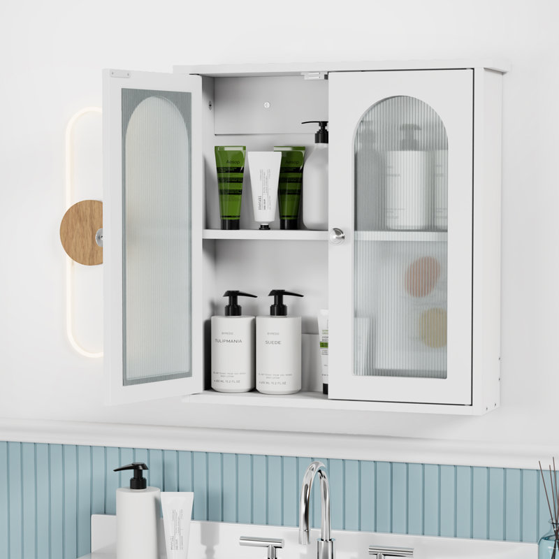 Armoire à pharmacie murale à deux portes H 22 po x l 23 po, Blanc