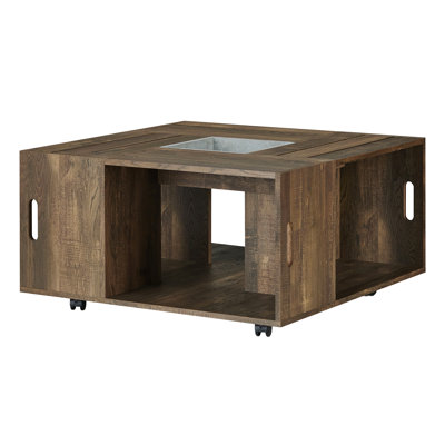 Sorento Multifunctional Rustic Coffee Table With Storage, Reclaimed Oak