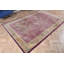 Grand tapis turc rétro en laine mauve idéal pour les salons et présentant un motif coloré