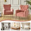 Fauteuil à oreilles en velours de polyester Tonas-466040035