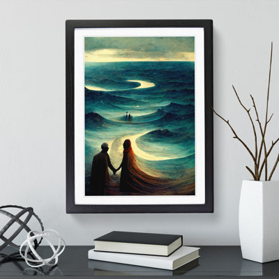 XV1022-1719X Couple By The Ocean - Single Picture Frame Print