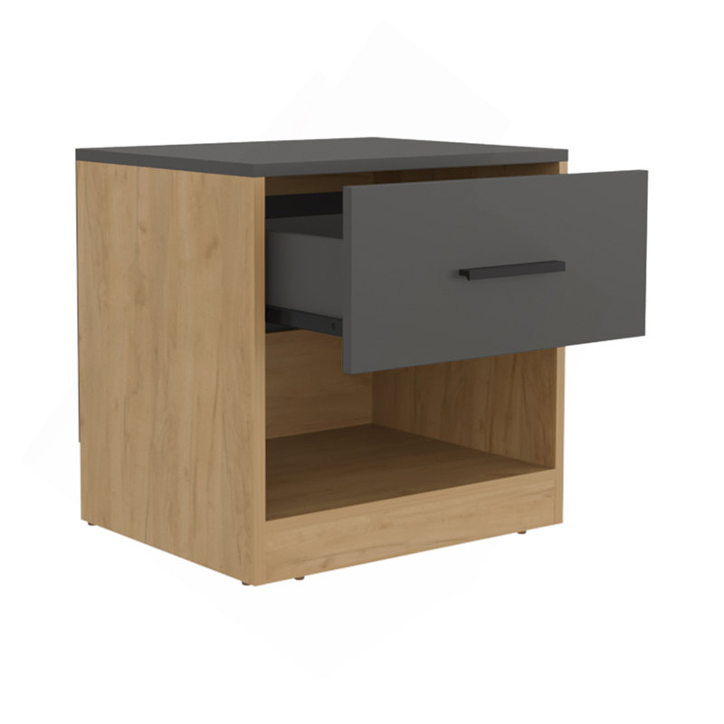 Kemp Mill Nightstand, Matt Grey/Macadamia