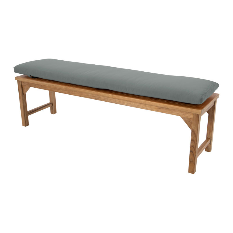 Banc de jardin en teck Velay, H 18 po x l 60 po x P 15,25 po, Gris anthracite
