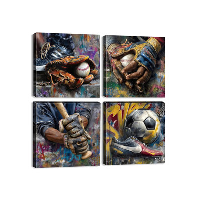 4 Piece Wrapped Canvas Wall Art
