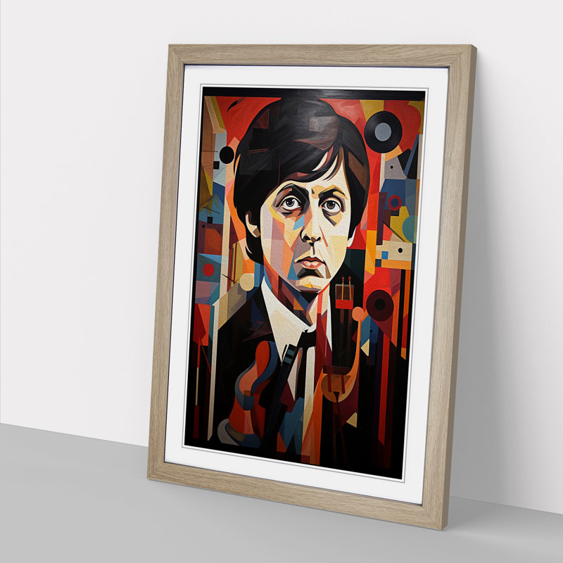 XYZ-FRM-V1223-1272 Paul McCartney Orphism - Single Picture Frame Print on Wood, Oak Framed, 64cm H x 46cm W x 2cm D