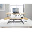 Poste de travail assis-debout 32 pouces avec double moniteur et ordinateur portable, hauteur réglable pour un bureau d'ordinateur debout, palette de couleurs naturelles sur la surface, surface de travail 31,5 x 15,7