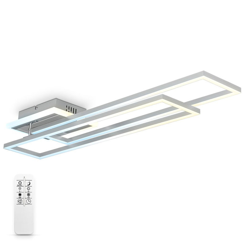 Perspections LED Ceiling Light CCT Frame Light Swivel Dimmable Timer Night Light 40W Aluminium