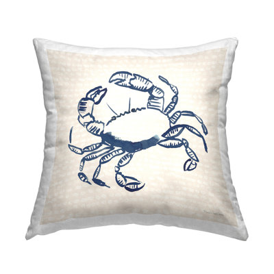 Coussin Aquatic Crab on Beige