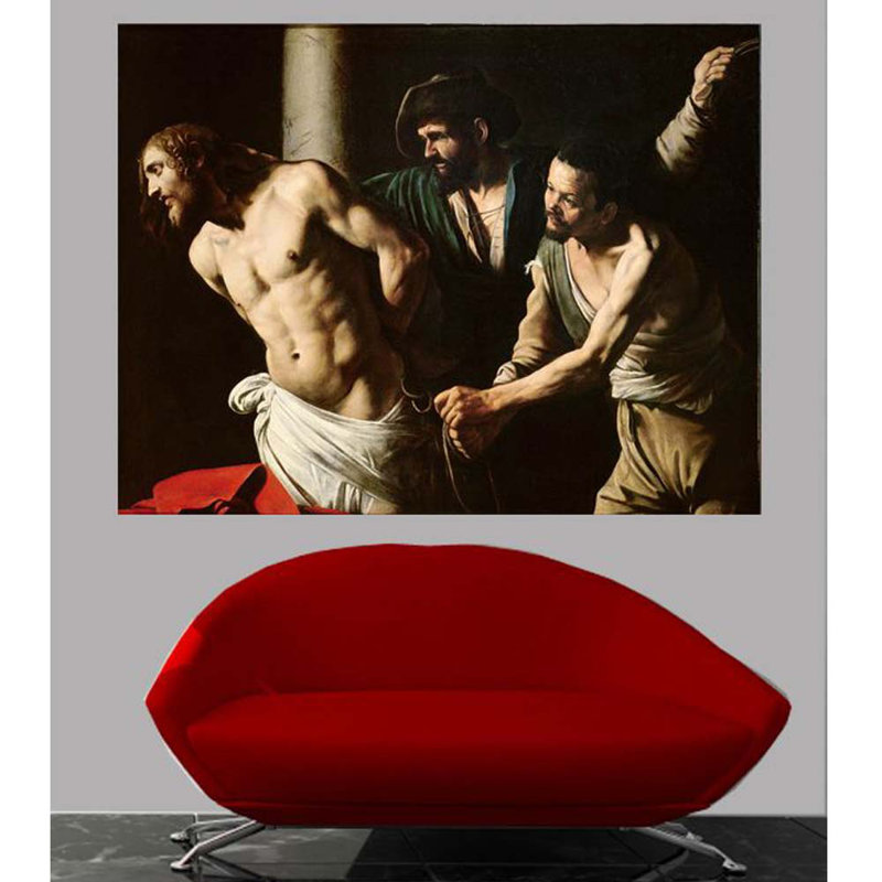 The Flagellation of Christ par Michelangelo Caravaggio - Affiche, H 18,5 po x l 24 po