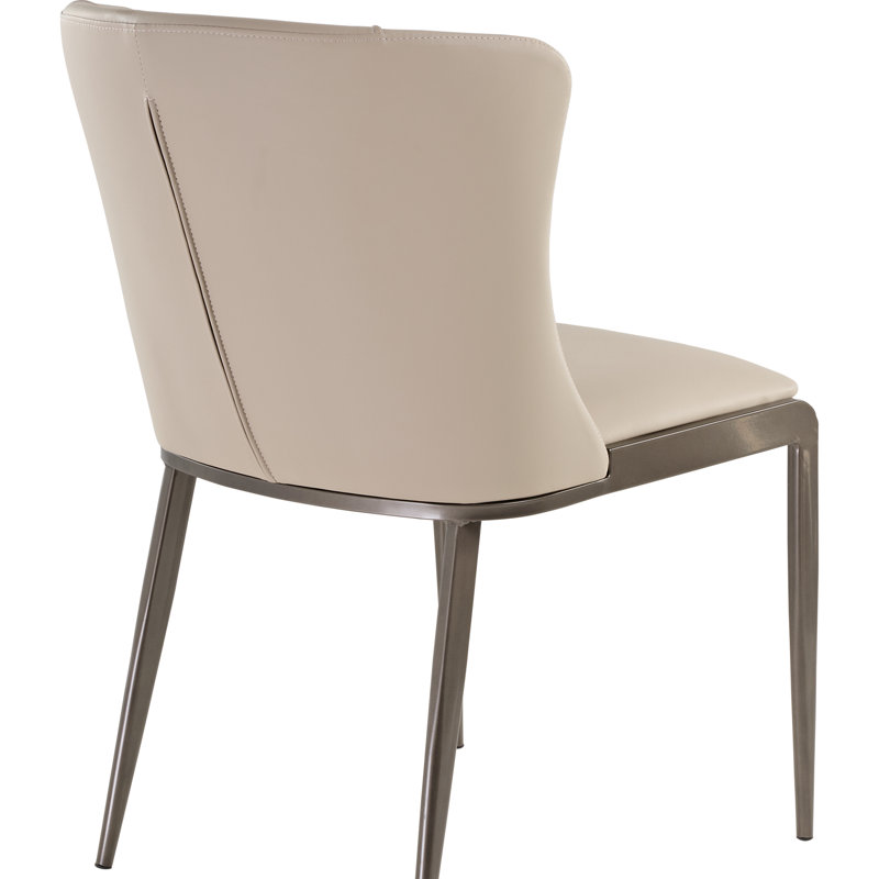 Moderne, chaises de salle à manger sans accoudoirs, revêtement, beige
