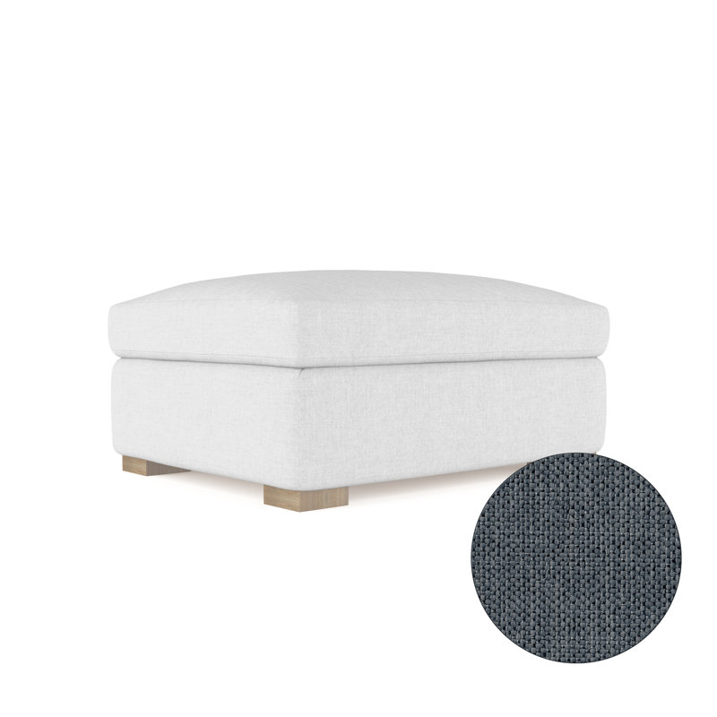Crosby Ottoman, Dark Brown, Plush Velvet Oyster