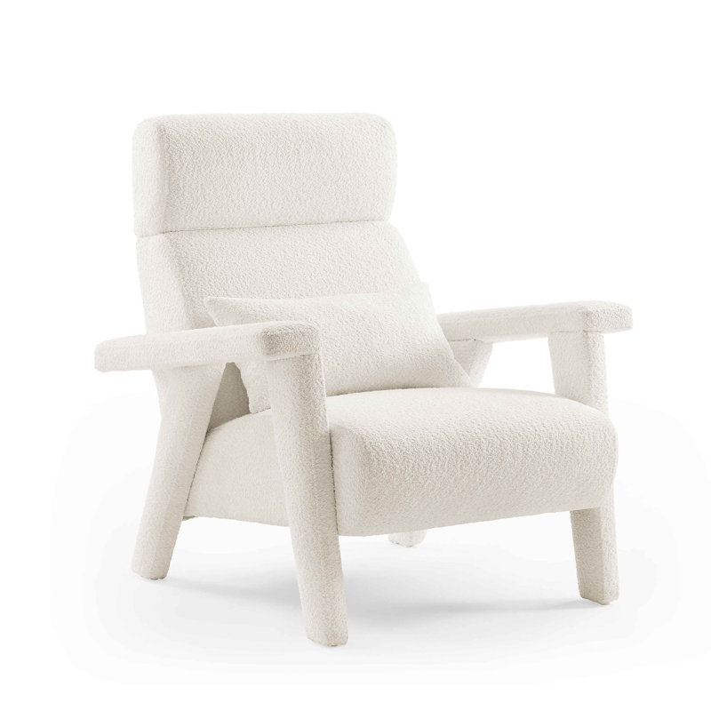 Stella 89.9Cm Wide Lounge Chair, Cream White Boucle
