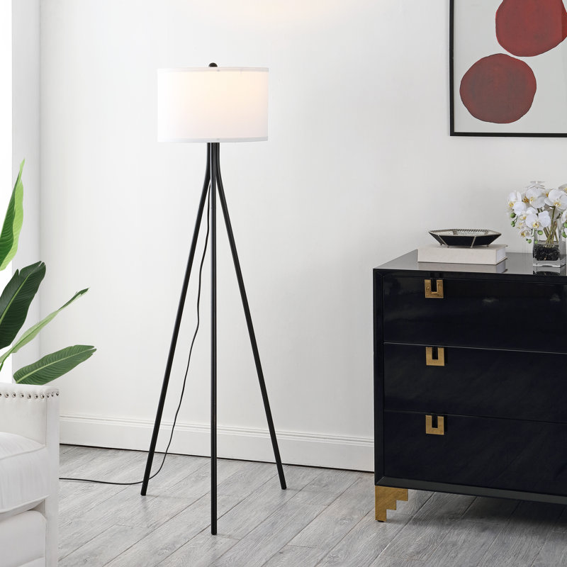 Lovonza 61'' Tripod Floor Lamp, Matte Black
