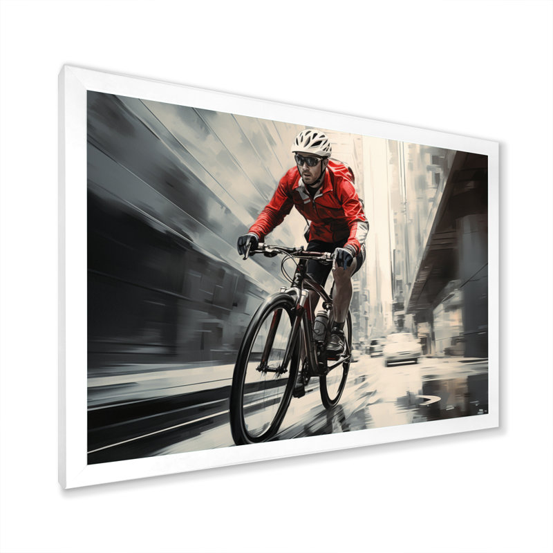 Pédale de bicyclette Power II - imprimé, Cadre photo blanc, H 30 po x l 40 po x P 1,5 po