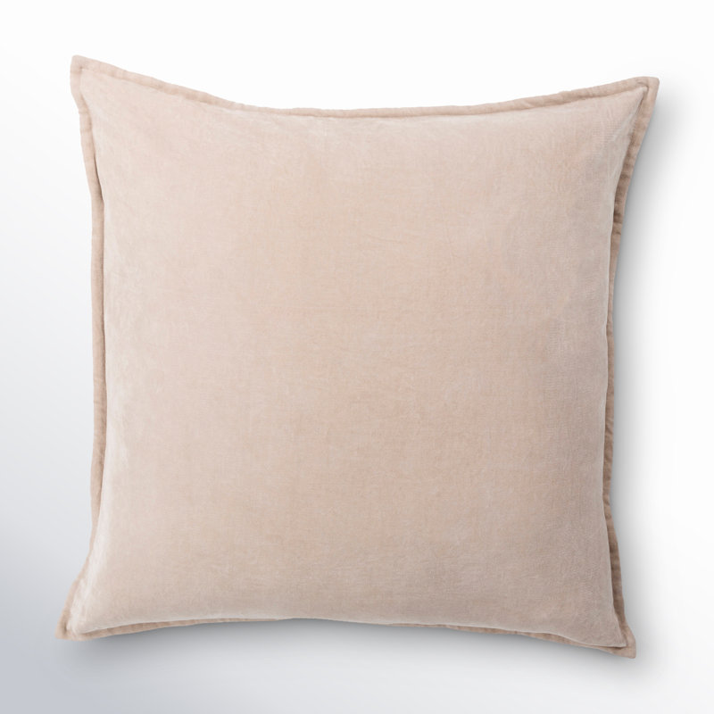 Oreiller 100% coton Edgar Square, Taupe, Polyester/ bourre en polyester, H 22 po x l 22 po