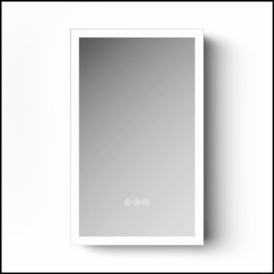 Armoire de toilette avec miroir à DEL avec 3 températures de couleur, antibuée, encastrée ou murale, tablettes réglables et luminosité