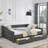 Daybed With Drawers Upholstered Tufted Sofa Bed,,With Button On Back And Copper Nail On Waved Shape Arms-236978902-236978898