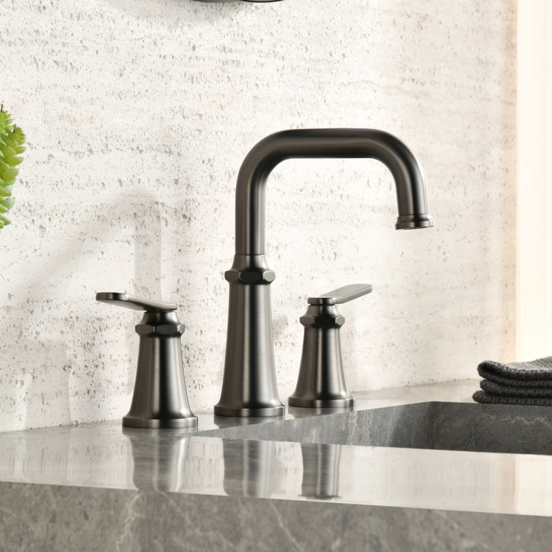 Remeslo Collection Two-Handle Widespread Lavatory Bathroom Faucet 1.2 gpm with Drain Assembly - Gun Metal, Gun Metal