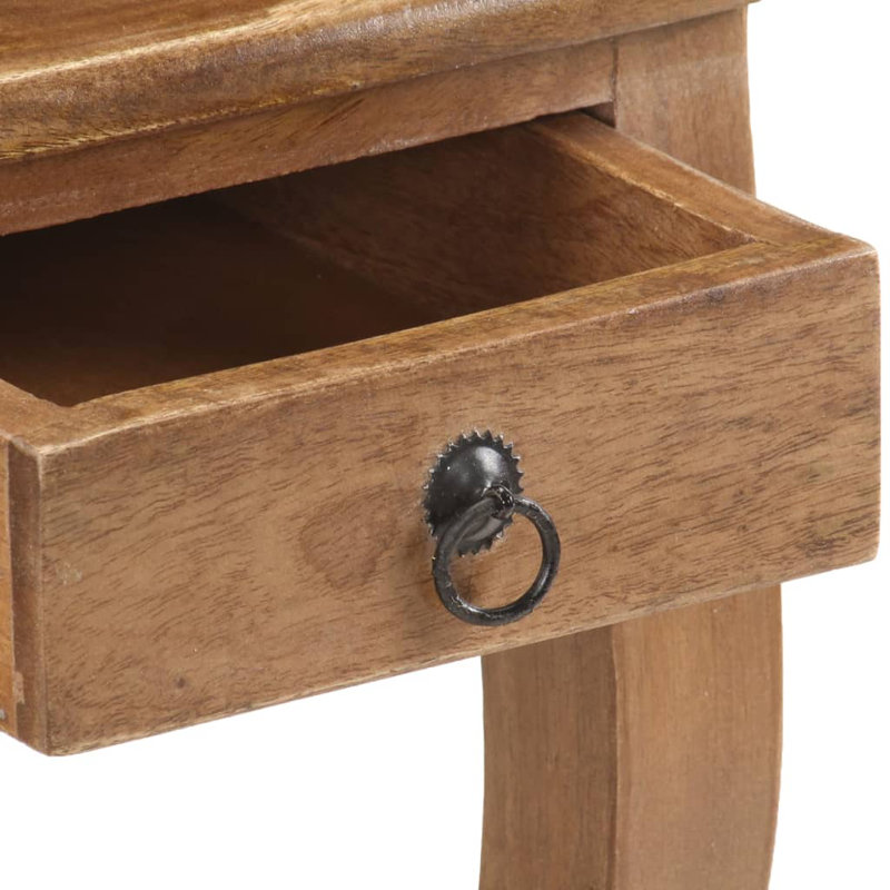 Aadhithya Solid Wood End Table, Dark Brown