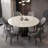 Simple modern marble round dining table set