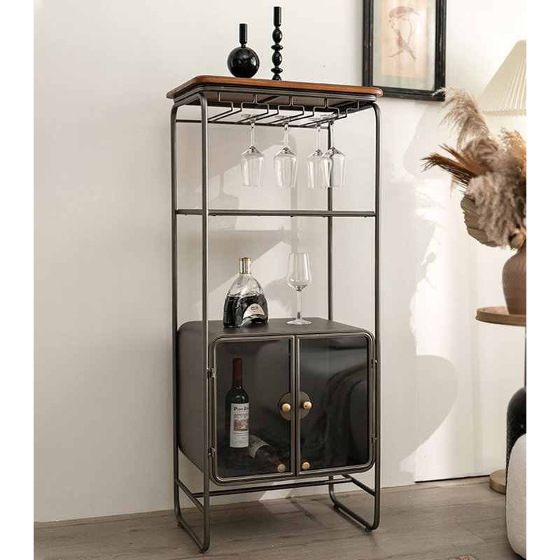 22.83" Black Rectangular Solid Wood Wine Rack
