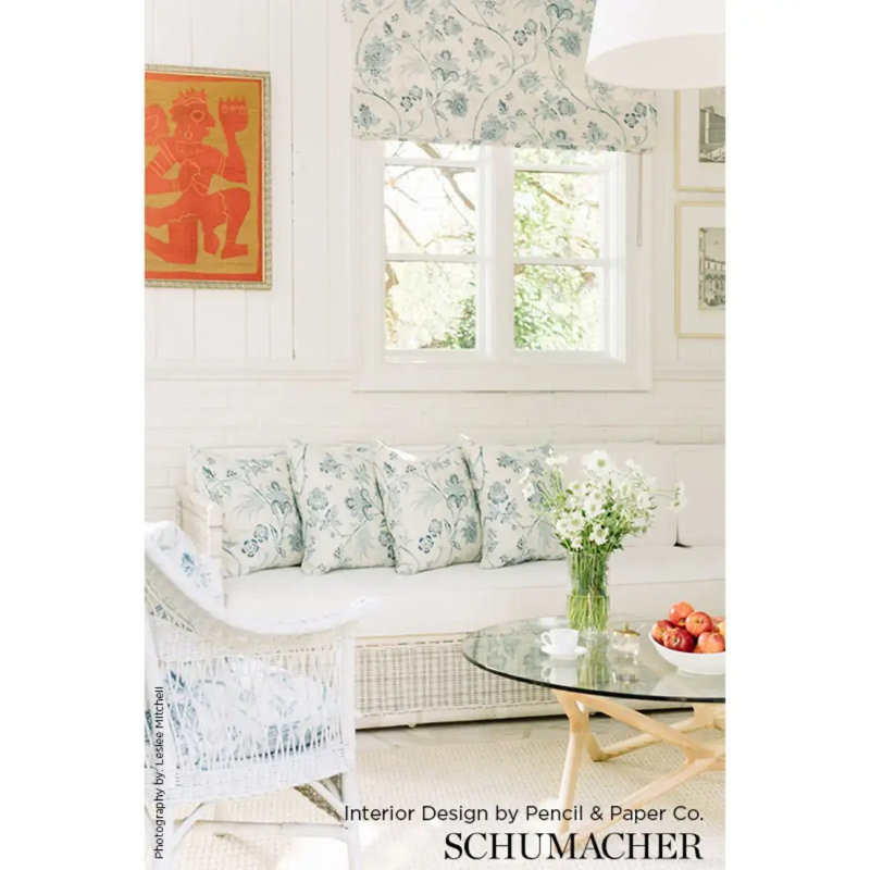 Tissu chinois Schumacher x Mark D. Sikes, Bleu porcelaine