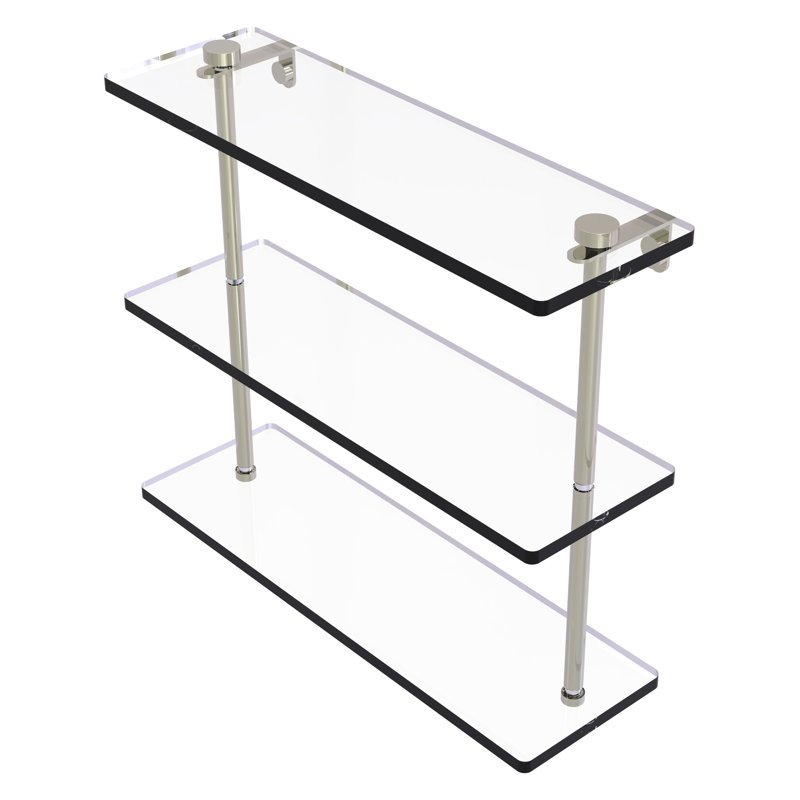 Gober 3 Piece Tiered Shelf, Polished Nickel, 16"