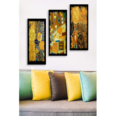 Ensemble de 3 panneaux décoratifs élégants, 27,6 po x 19,7 po | 100% panneau de fibres à densité moyenne, épaisseur: 0,1 pouce | Parfait pour le salon, la chambre à coucher et le bureau, et pour une œuvre d'art élégante et polyvalente