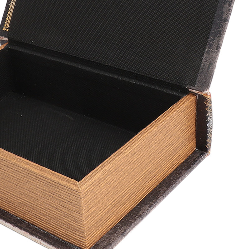 Boîte à livre décorative en bois et cuir européen avec rangement de forme rétro pour bureau à domicile