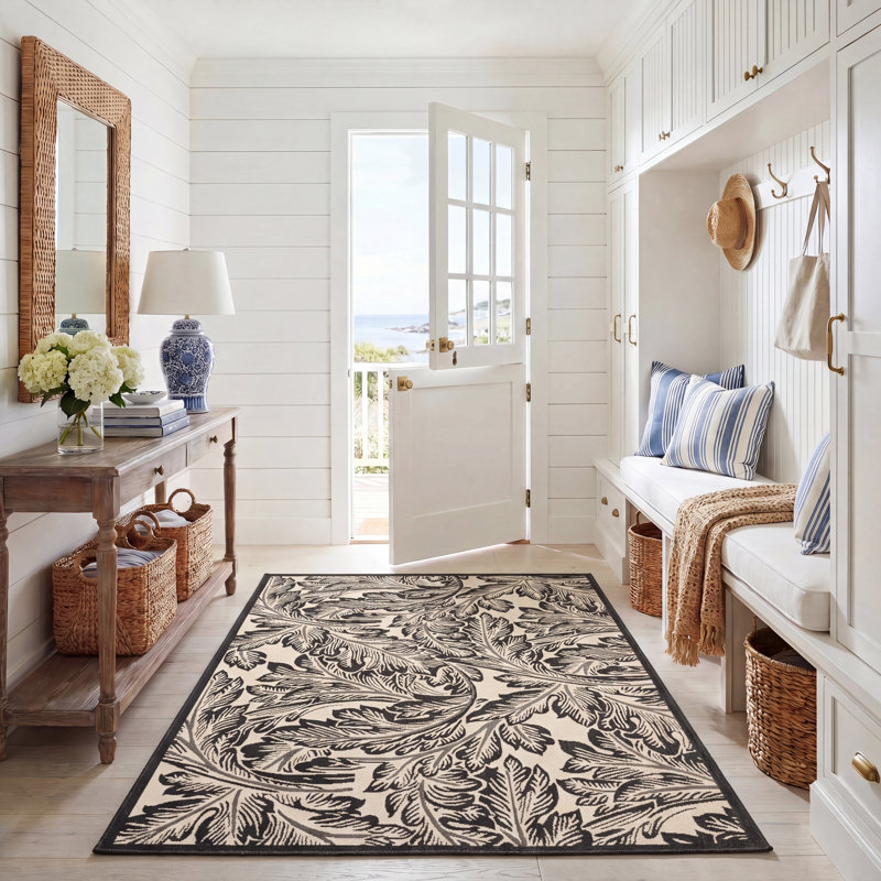 Clapperton Performance Floral Indoor/Outdoor Area Rug, Rectangle 5'3" x 7'7"