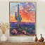 Cactus vert mauve, désert, coucher de soleil II - Cactus, art mural-511006706-511006711