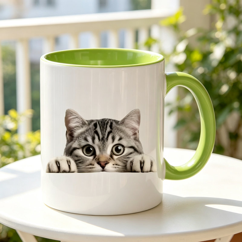 Cartoon Cat Print Logo Ceramic Coffee Mug Coffee Cup Tea Mug Christmas Gift for home Reusable Capable of Holding Tea Milk.