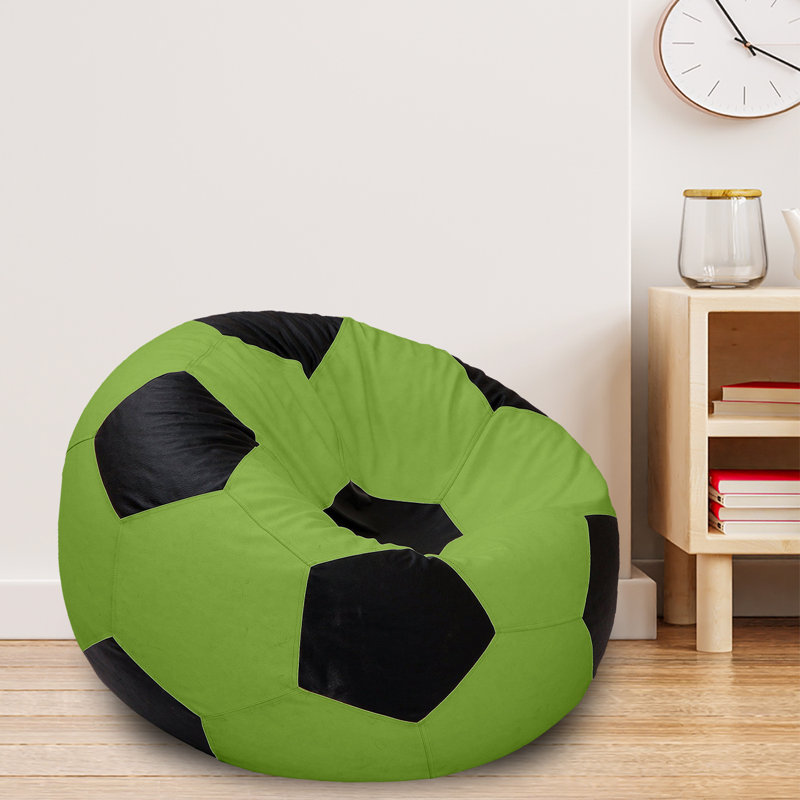 Housse pour fauteuil à billes en similicuir - rembourrage non inclus, Vert / similicuir noir
