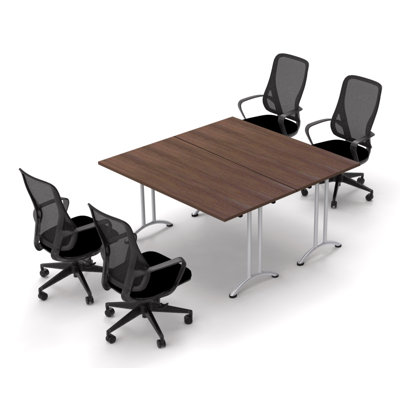 Etowah 4 Person Conference Meeting Tables with 4 Chairs Complete Set by Symple Stuff