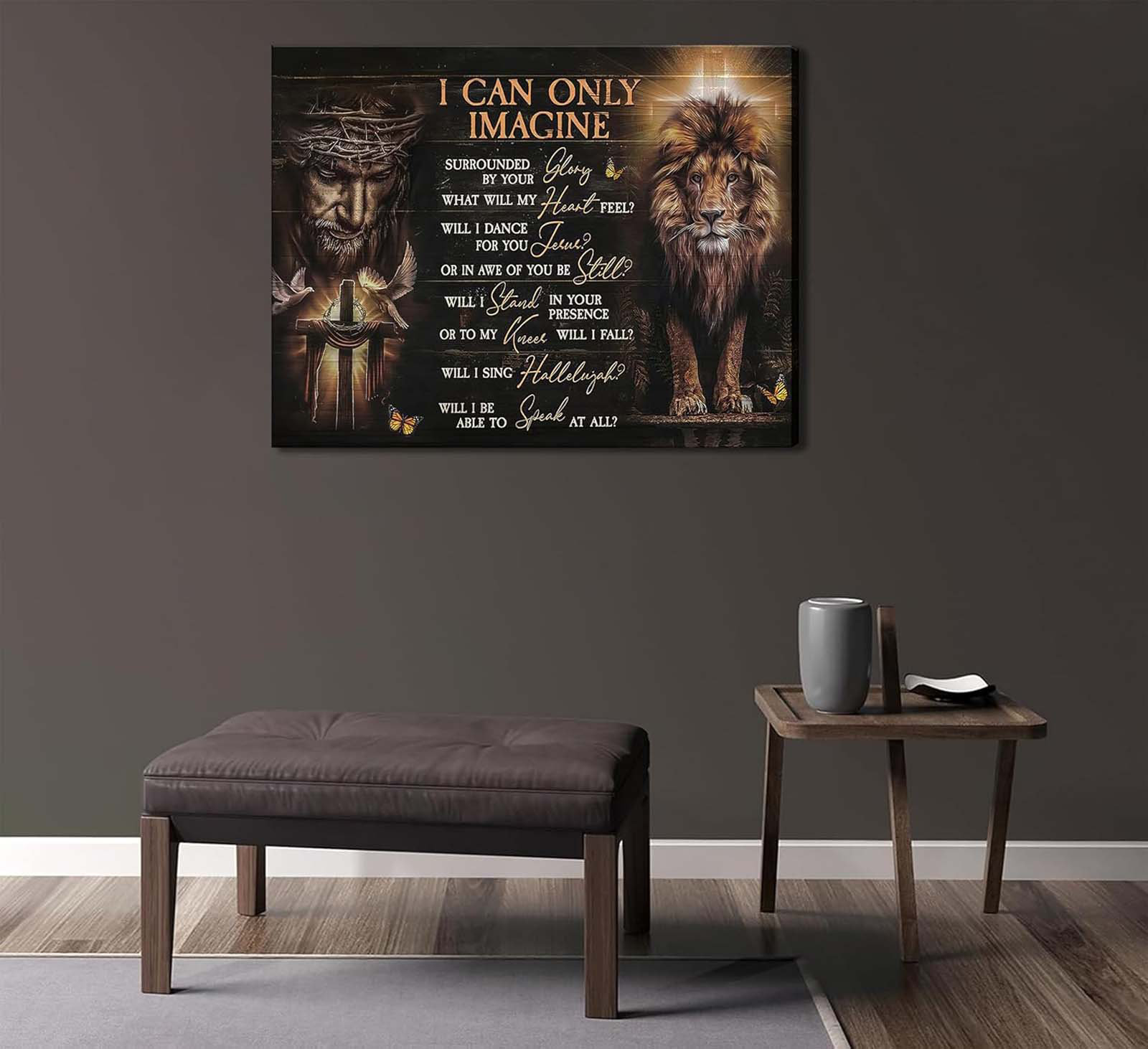Trinx Christian Jesus And The Lion Of Judah Canvas Wall Art I Can Only ...