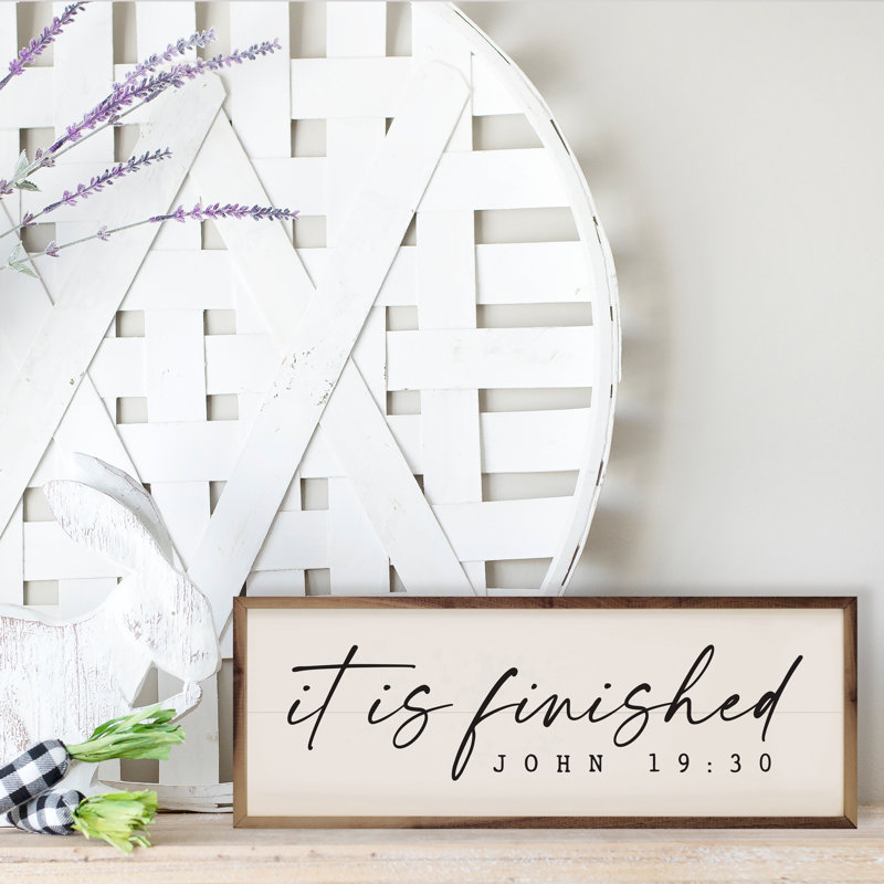 It Is Finished John 19 30 White, H 12 po x l 36 po
