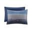 Ensemble de courtepointe 8 pièces avec draps en coton, bleu marine-130472853