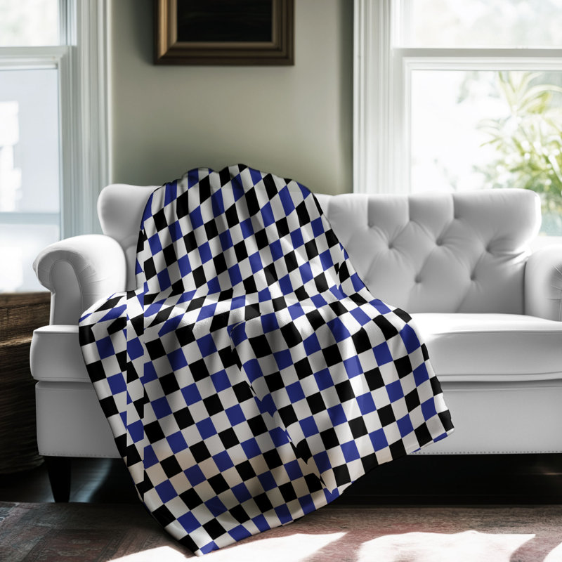 Bleu royal - 1 pièce Sherpa Premium, Lit simple