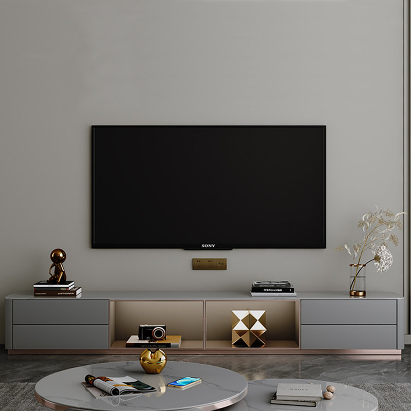 Meuble télé Sadell, 86.61", Gris