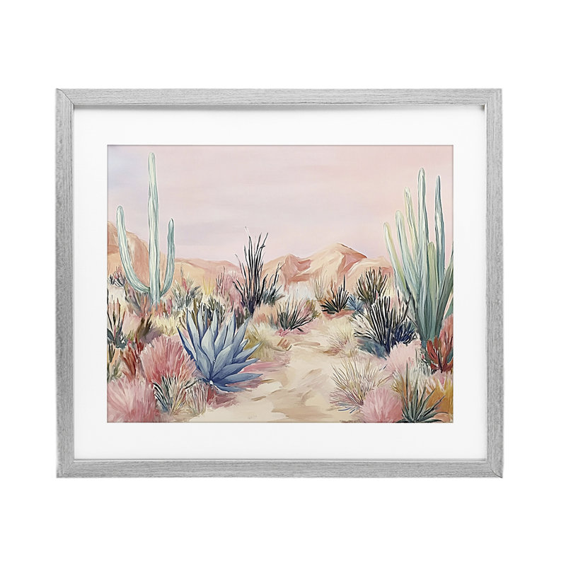 «Pastel Desert Wonderland», reproduction sous verre encadrée, design par Ramona Murdock, H 17 po x l 21 po