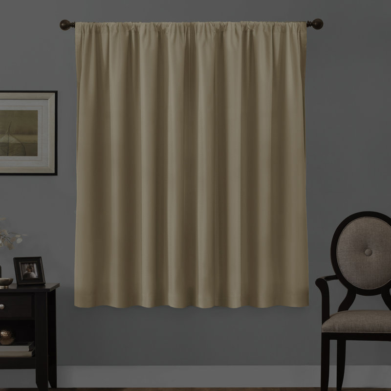 Linen Blackout Rod Pocket Window Curtain Panel