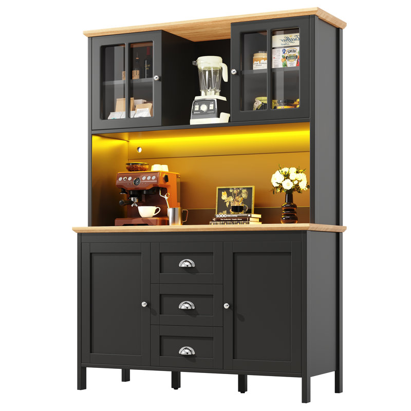 179cm Kitchen Pantry, Black