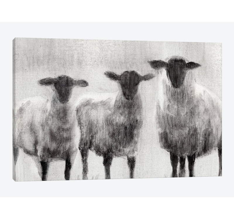 Sheep I by Ethan Harper - Print, 8" H x 12" W x 0.75" D, No Mat, Wrapped Canvas