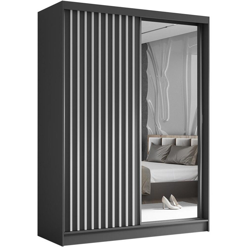 Ashantia 2 Door Sliding Wardrobe, Dark Gray