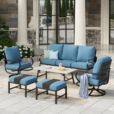 Tapasi 5-7 - Person Patio Conversation Set with Swivel Lounge Chairs & Sofa